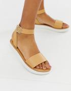 Asos Design Forlong Chunky Flatform Sandals - Beige