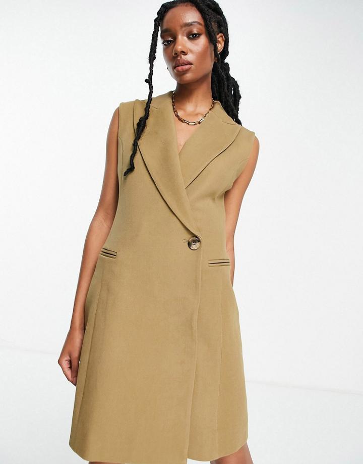 & Other Stories Sleeveless Blazer Dress In Beige-neutral