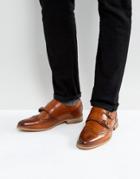 Asos Monk Shoes In Tan Leather With Natural Sole - Tan