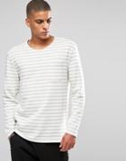 Selected Homme Stripe Sweatshirt - Gray