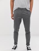 Only & Sons Skinny Fit Chinos In Gray - Gray