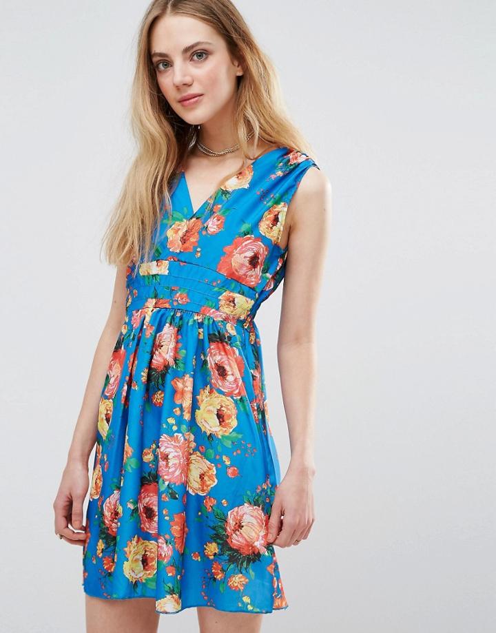 Madam Rage Floral Wrap Dress - Blue