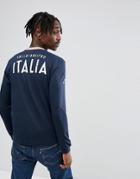 Champion Italia Back Print Long Sleeve Top - Navy