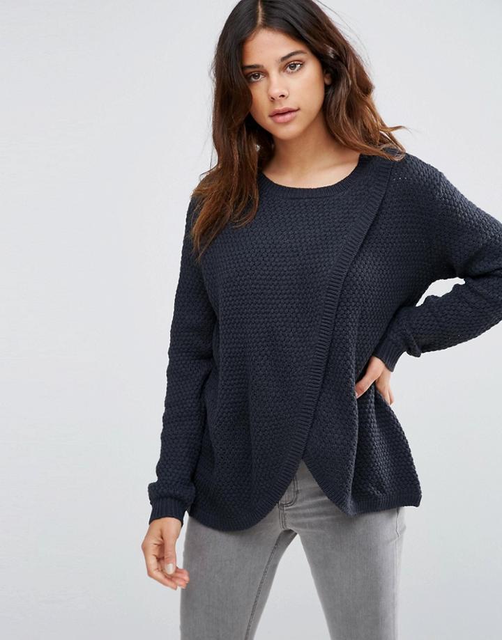 Jdy Cross Front Sweater - Navy