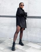 Asos Weekend Collective Mini Shirt Dress In Black