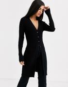 & Other Stories Ribbed Midi Cardigan In Black