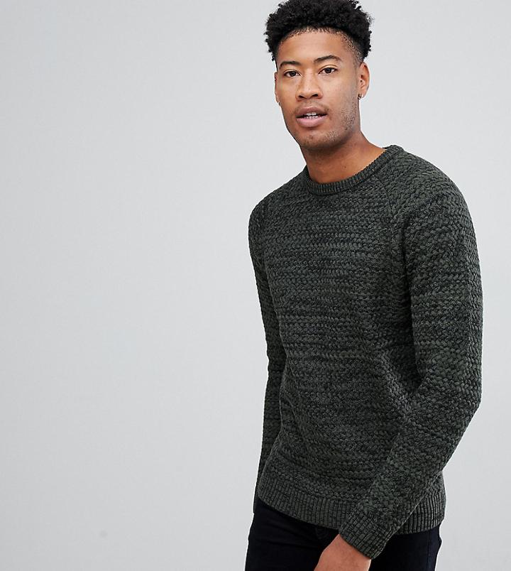Jacamo Tall Sweater In Textured Knit-green