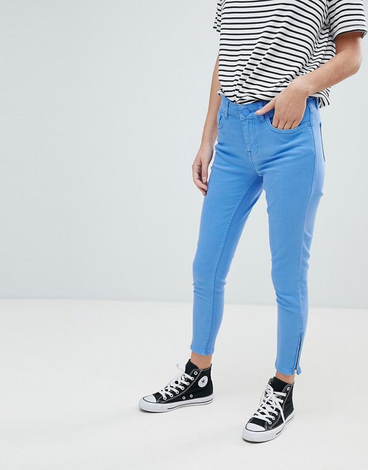 Oasis Zip Hem Skinny Jeans - Blue