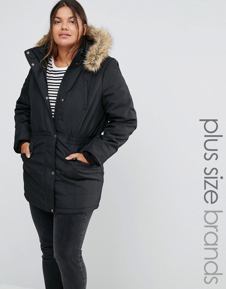 Junarose Premium Padded Parka - Black