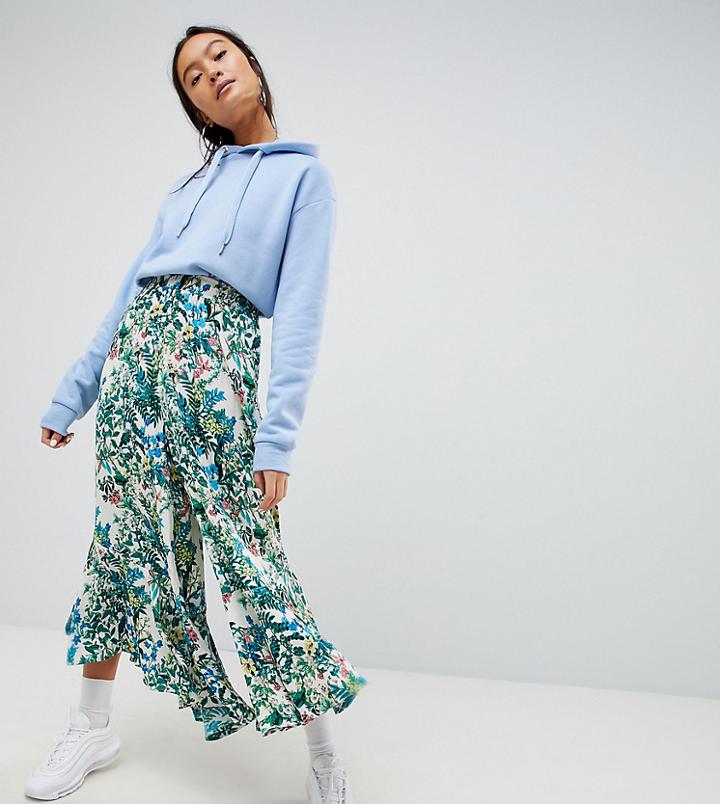 Weekday Ruffle Wide Leg Pants-cream