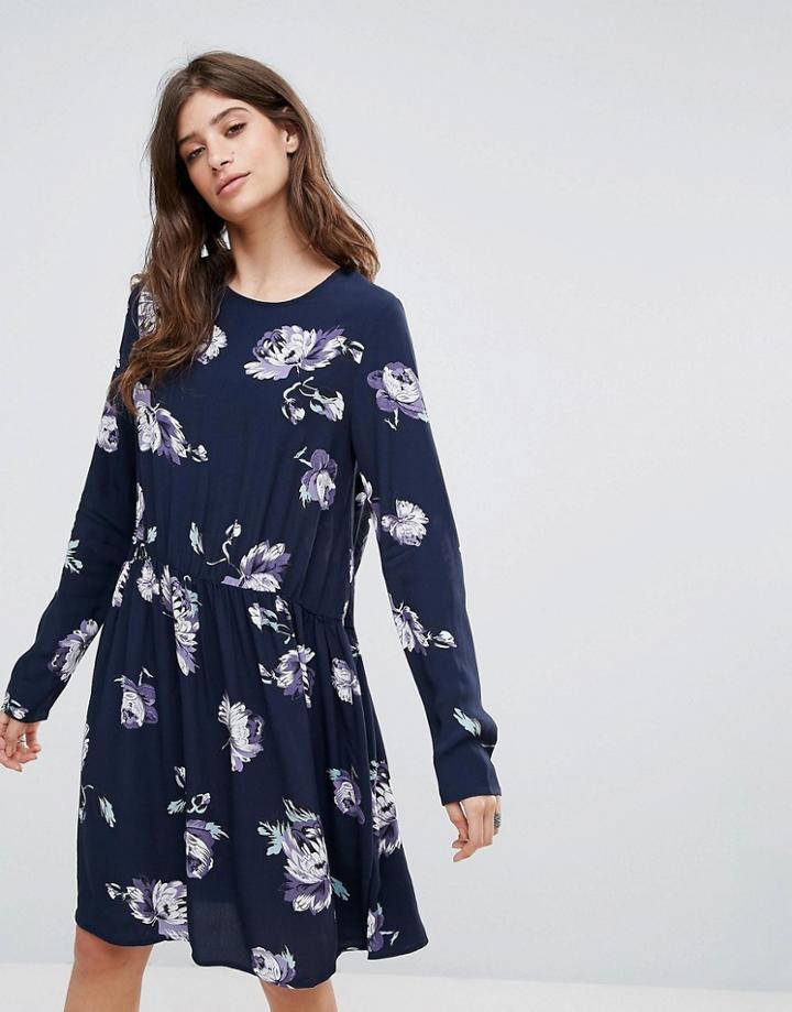 Pieces Ariel Print Dress - Blue