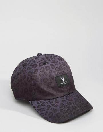 Devote Baseball Cap In Leopard Fade - Black