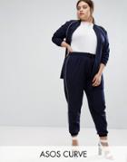 Asos Curve Piped Pant Co-ord - Navy