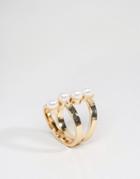 Asos Faux Pearl Band Ring - Cream
