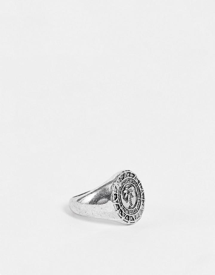 Classics 77 Palm Coin Signet Ring In Silver