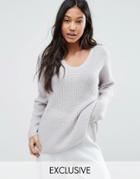 Micha Oversized Boyfriend Sweater - Gray