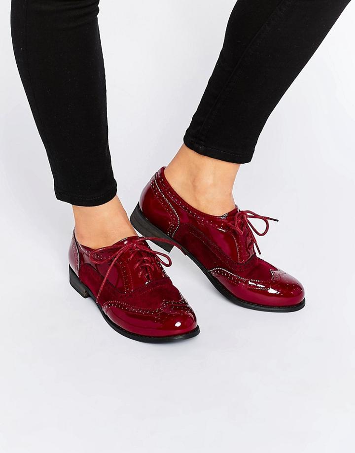 London Rebel Barnaby Brogues - Red
