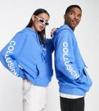 Collusion Unisex Logo Hoodie In Blue