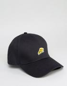 Asos Baseball Cap With Pizza Embroidery - Black