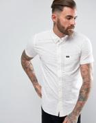 Lee Button Down Short Sleeved Shirt Regular Fit Striped - White