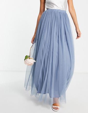 Beauut Tulle Maxi Skirt In Dark Blue