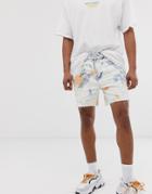 Bershka Denim Shorts In Bleach Wash Blue