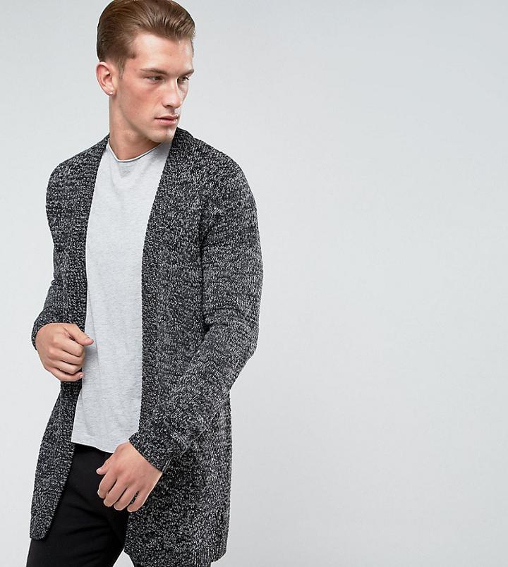 Only & Sons Open Drape Chunky Cardigan - Black