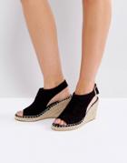 Vero Moda Peep Toe Wedge Esapdrille - Black