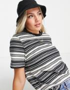 Urban Revivo T-shirt In Gray Stripe Print