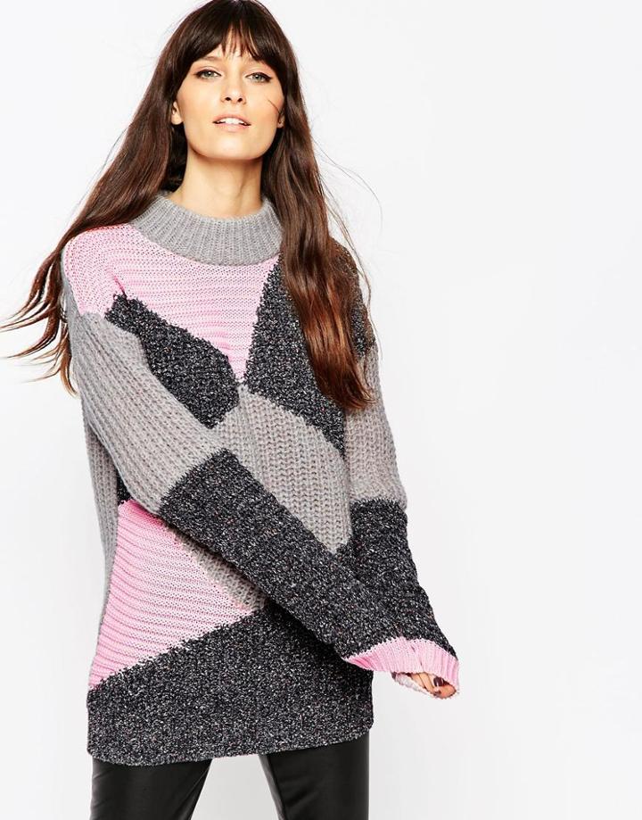 Asos Sweater In Patchwork - Multi