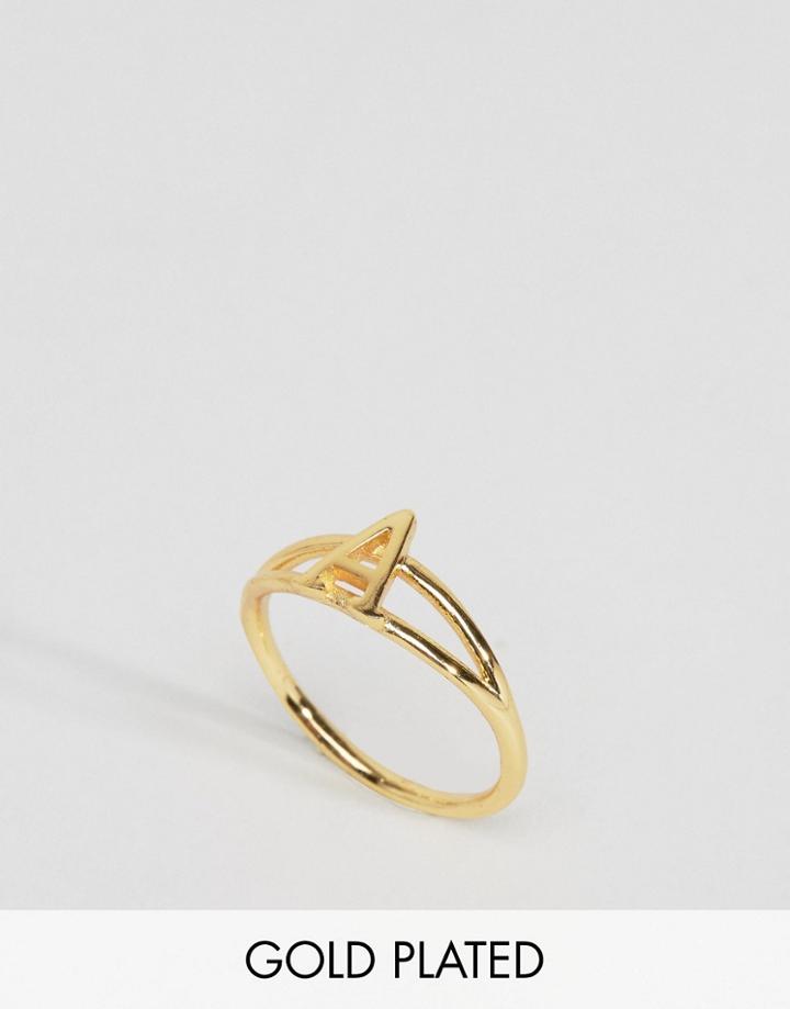 Rock N Rose Monogram Initial A Ring - Gold