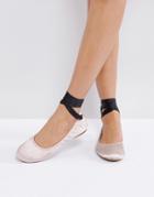 New Look Satin Ankle Tie Pump - Pink