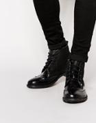 Original Penguin Leather Brogue Boot - Black