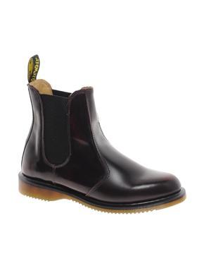 Dr Martens Kensington Flora Burgundy Chelsea Boots - Cherry Red