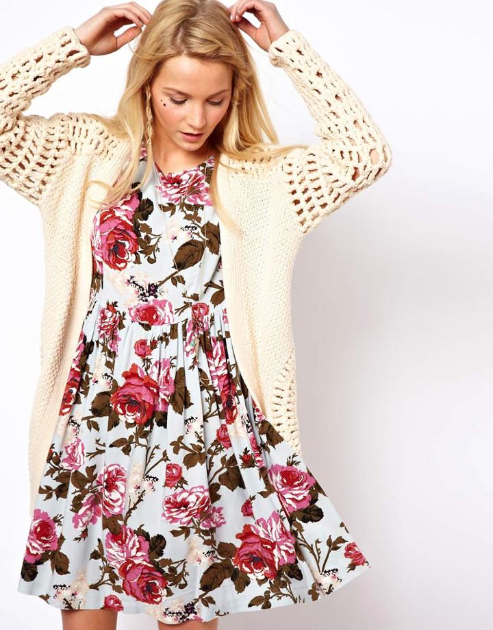 Asos Premium Crochet Cardigan - Cream