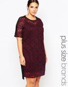Carmakoma Lace Applique T-shirt Dress - Red