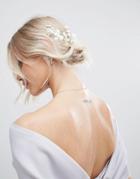 Asos Bridal Mini Flower Back Hair Garland - White