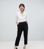 Asos Design Petite Basic Jersey Smart Skinny Pants In Ponte - Black