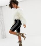 Asos Design X Laquan Smith Legging Shorts In Glitter Stripe - Multi