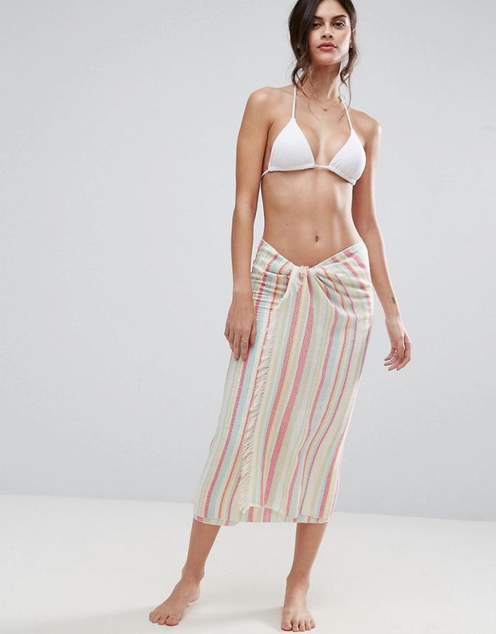 Asos Pretty Multi Colored Stripe Beach Sarong - Multi