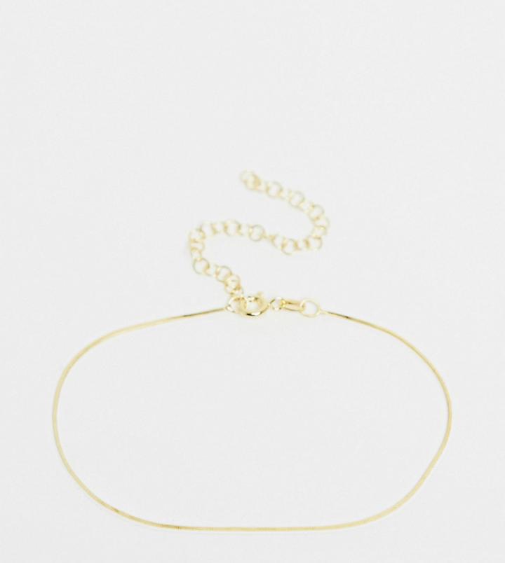 Kingsley Ryan Curve Slinky Flat Chain Bracelet In Sterling Silver Gold Plate