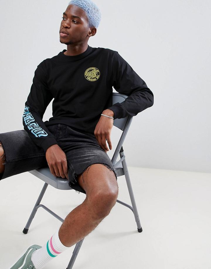 Santa Cruz Mfg Dot Fade Long Sleeve T-shirt In Black - Black