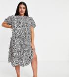 Influence Plus Tiered Smock Dress In Animal Print-multi