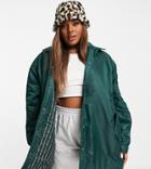 Collusion Plus Exclusive Recycled Polyester Oversized Coat In Green