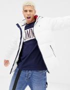 Tommy Jeans Down Puffer Jacket Detachable Hood In White - White