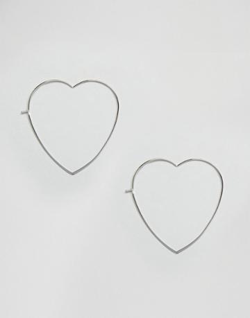Orelia Heart Hoop Earrings - Silver