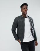 Esprit Leather Look Biker Jacket - Black