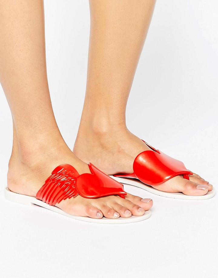 Vivienne Westwood For Melissa Pearl Red Harmonic Cherub Flat Sandals - Red