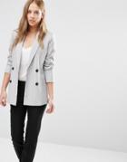 Y.a.s Palermo Double Breasted Blazer - Gray