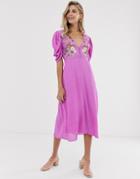 Cleobella Amber Embroidered Maxi Dress-purple